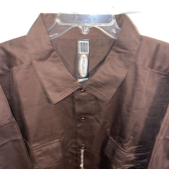 Evolution Men’s Thick Work Shirt Size 5XL Brown Workwear Rugged Comfort NWT - Picture 3 of 12